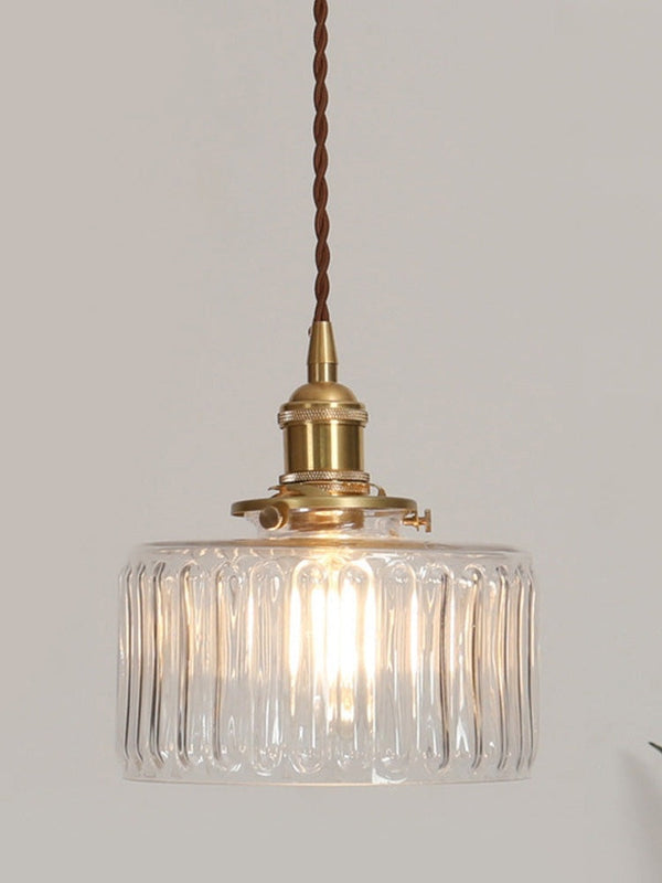 Aster Modern Ribbed Glass Pendant Light for Kitchen Island & Dining