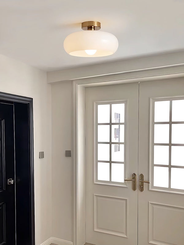 Soren Modern Glass Flush Mount Ceiling Light for Bedroom & Hallway