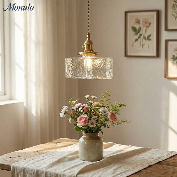 Lucien Modern Ribbed Glass Pendant Light for Dining Room & Kitchen