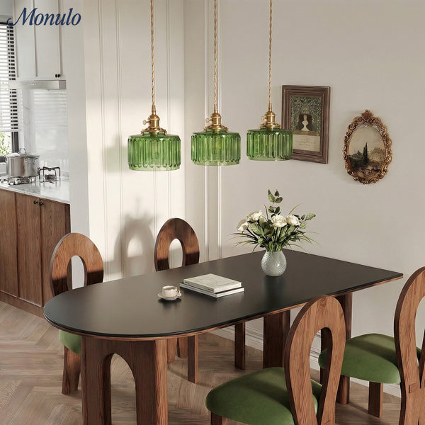 Aster Modern Ribbed Glass Pendant Light for Kitchen Island & Dining