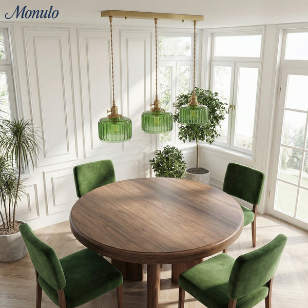 Aster Modern Ribbed Glass Pendant Light for Kitchen Island & Dining