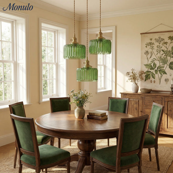 Aster Modern Ribbed Glass Pendant Light for Kitchen Island & Dining