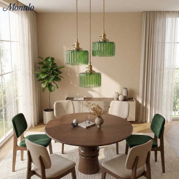 Aster Modern Ribbed Glass Pendant Light for Kitchen Island & Dining