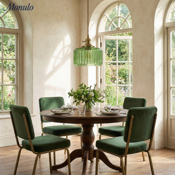 Aster Modern Ribbed Glass Pendant Light for Kitchen Island & Dining