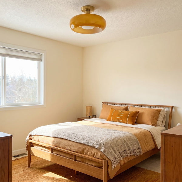 Soren Modern Glass Flush Mount Ceiling Light for Bedroom & Hallway