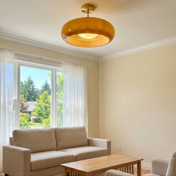 Soren Modern Glass Flush Mount Ceiling Light for Bedroom & Hallway