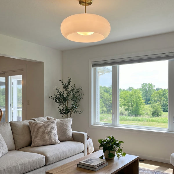 Soren Modern Glass Flush Mount Ceiling Light for Bedroom & Hallway
