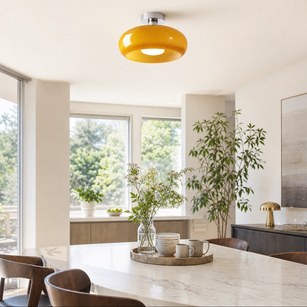 Soren Modern Glass Flush Mount Ceiling Light for Bedroom & Hallway