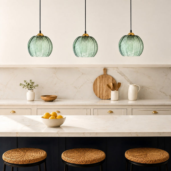 Sylvie Modern Leaf Glass Pendant Light for Kitchen Island & Dining