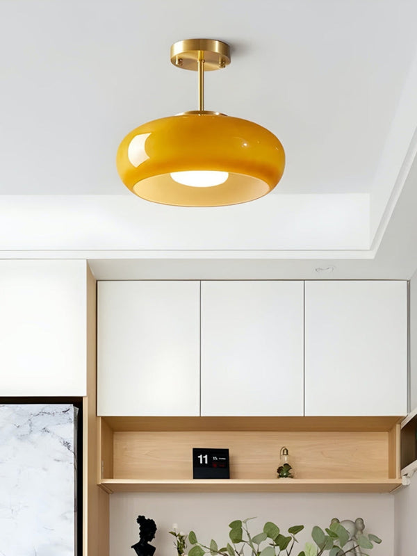 Soren Modern Glass Flush Mount Ceiling Light for Bedroom & Hallway