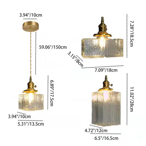 Lucien Modern Ribbed Glass Pendant Light for Dining Room & Kitchen