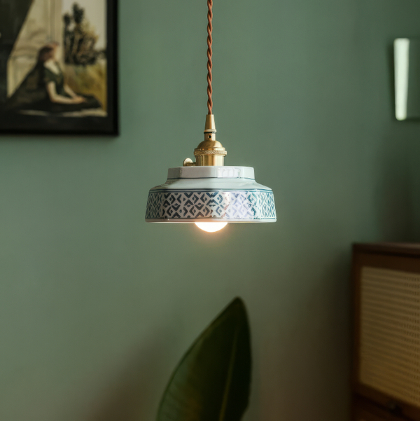 Elise Modern Hand-Painted Ceramic Pendant Light for Kitchen & Dining