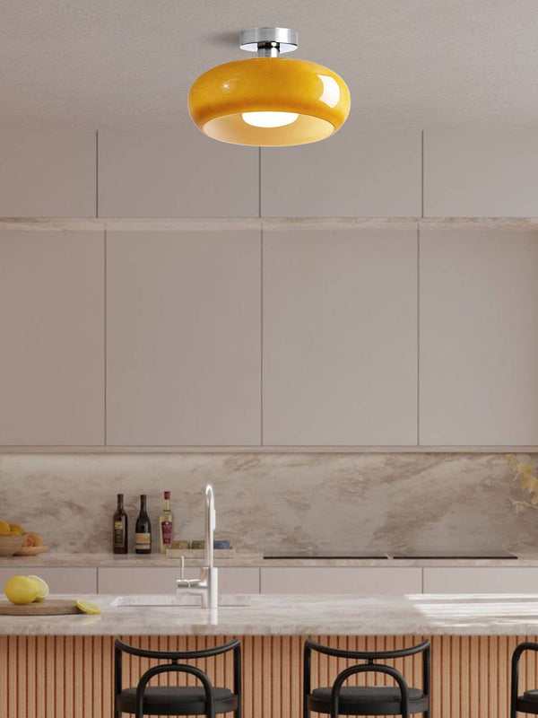 Soren Modern Glass Flush Mount Ceiling Light for Bedroom & Hallway