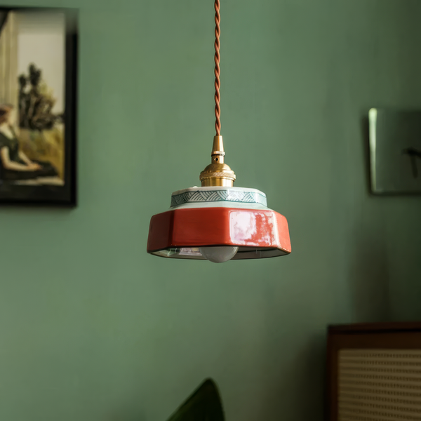 Elise Modern Hand-Painted Ceramic Pendant Light for Kitchen & Dining