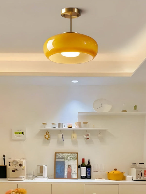 Soren Modern Glass Flush Mount Ceiling Light for Bedroom & Hallway