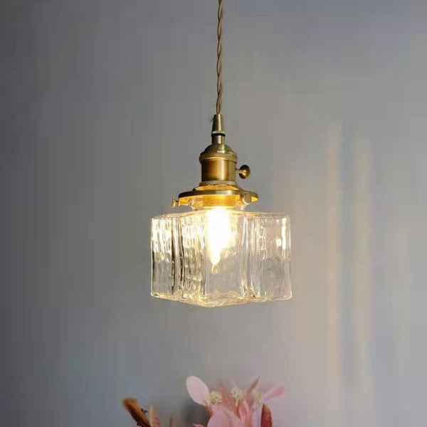 Lucien Modern Ribbed Glass Pendant Light for Dining Room & Kitchen