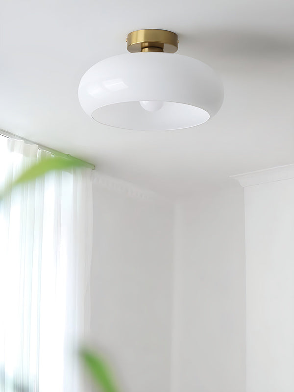 Soren Modern Glass Flush Mount Ceiling Light for Bedroom & Hallway