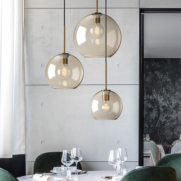 Elian Modern Glass Pendant Light for Kitchen Island & Dining Room
