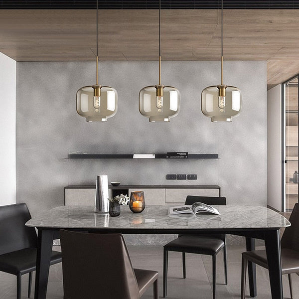 Elian Modern Glass Pendant Light for Kitchen Island & Dining Room