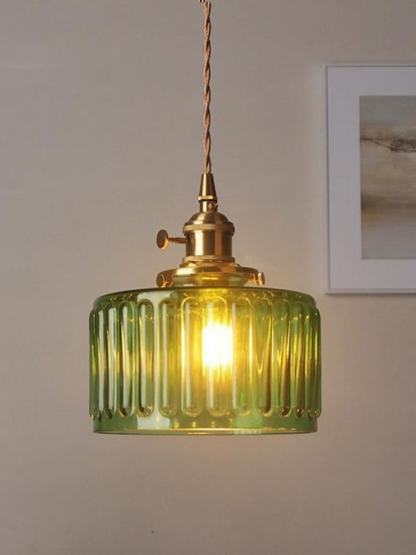 Aster Modern Ribbed Glass Pendant Light for Kitchen Island & Dining