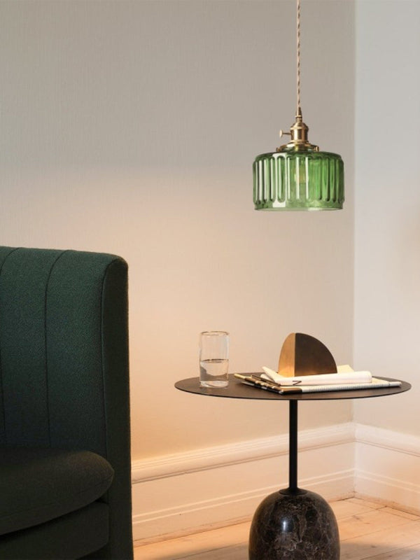 Aster Modern Ribbed Glass Pendant Light for Kitchen Island & Dining