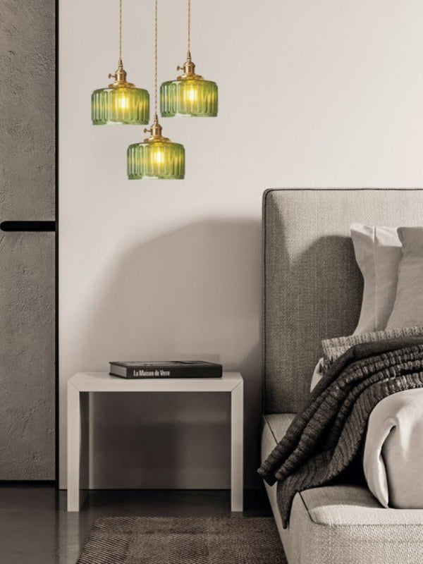 Aster Modern Ribbed Glass Pendant Light for Kitchen Island & Dining