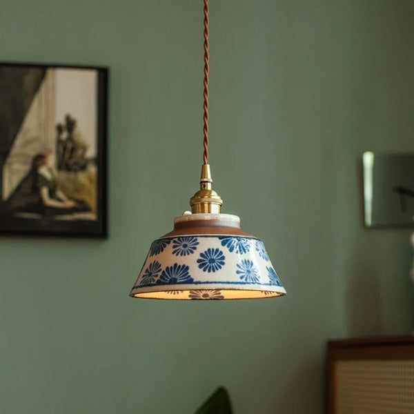 Emilia Modern Hand-Painted Ceramic Pendant Light for Kitchen & Dining