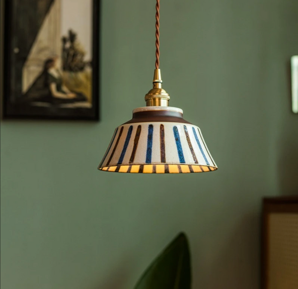 Emilia Modern Hand-Painted Ceramic Pendant Light for Kitchen & Dining