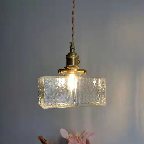 Lucien Modern Ribbed Glass Pendant Light for Dining Room & Kitchen
