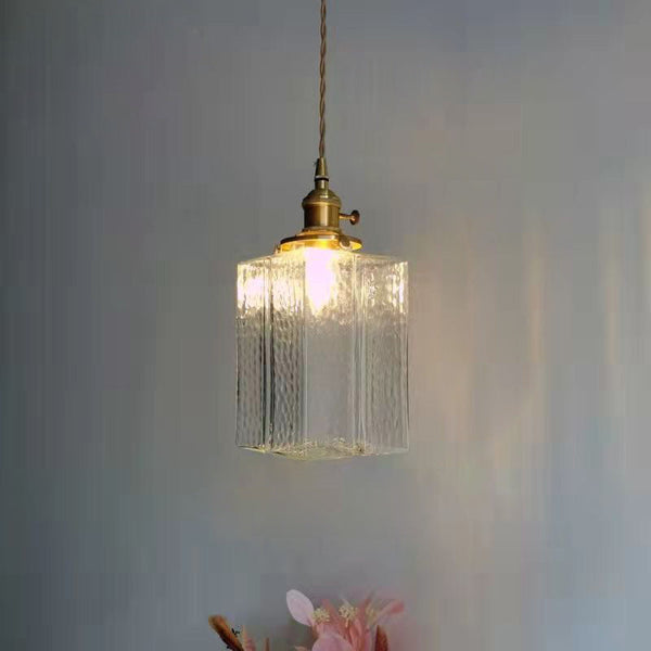 Lucien Modern Ribbed Glass Pendant Light for Dining Room & Kitchen