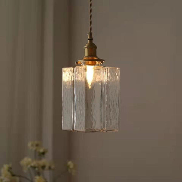 Lucien Modern Ribbed Glass Pendant Light for Dining Room & Kitchen